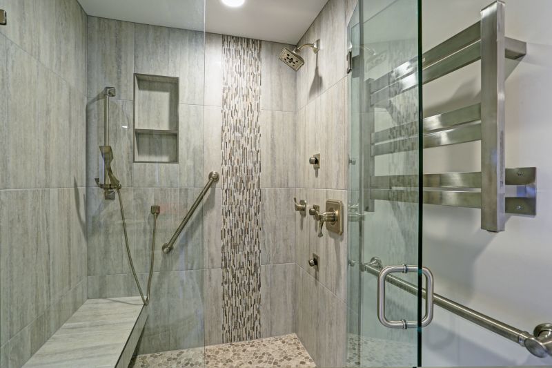 Shower Featuring Matte Black Fixtures